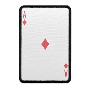 Ace of Diamonds  Playing Card Foto Patch Red Gamble Embroidered Iron On AB5