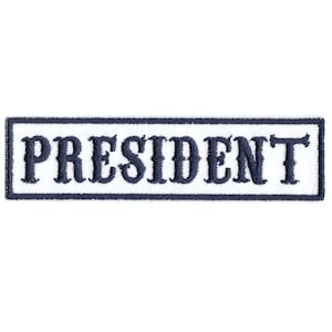 President Name Tag  Patch Bikers Club Embroidered Iron On BD5