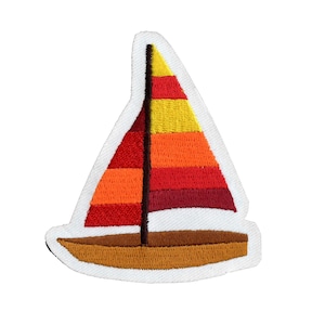 Segelbåtsmärke Emoticon Ikon Havsleksak Broderad Stryk-på AE5