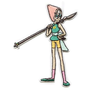 Steven Universe Pearl With Spear Patch Cartoon Network Animation Embroidered Iron On BD6