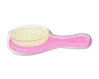 Pink Hair Brush Patch Girl Comb Style Embroidered Iron On AD3