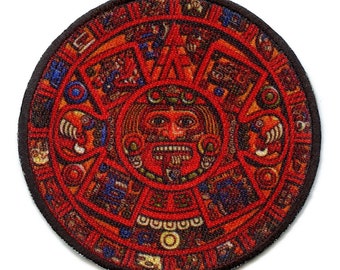 Mayan Calendar Patch Hispanic Culture Embroidered Iron On AF5