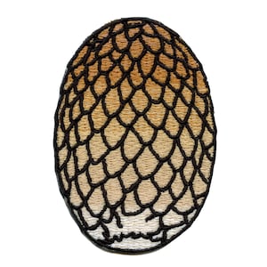 Gold Dragon Egg Patch Hatch Baby Scaled Embroidered Iron On BC5