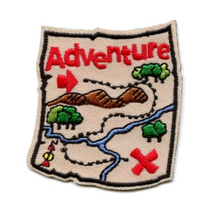 Aventure carte papier patch chasse au trésor brodé fer sur BB3