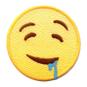 Derp Face Emoji Meme Iron On Embroidered Patch 