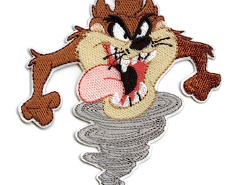 Official Taz The Tasmanian Devil Patch Tongue Out Embroidered Iron On Large BA6