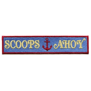 Scoops Ahoy Ice Cream Parlor Patch Uniform Badge Iron On Embroidered BB6