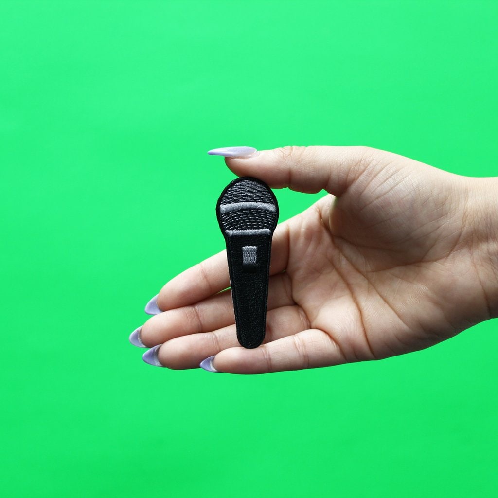 Microphone Patch Mix Vocal Embroidered Iron on EC4 Etsy