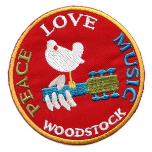 Woodstock Logo Patch Musical Peace Dove Embroidered Iron On CC6