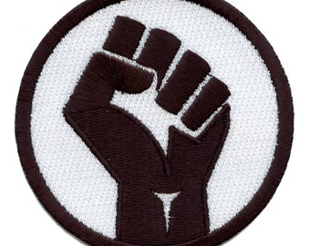 Black Lives Matter Fist Patch Iron On - BLM Embroidered For Jackets BF3
