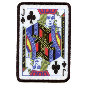 Jack Of Clubs Playing Card Foto Patch Gamble Embroidered Iron On AA5