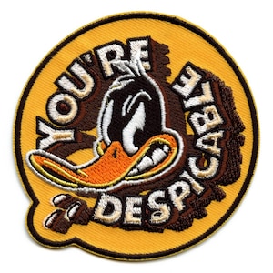 Official Daffy Duck You're Despicable Patch Round Embroidered Iron On BA6