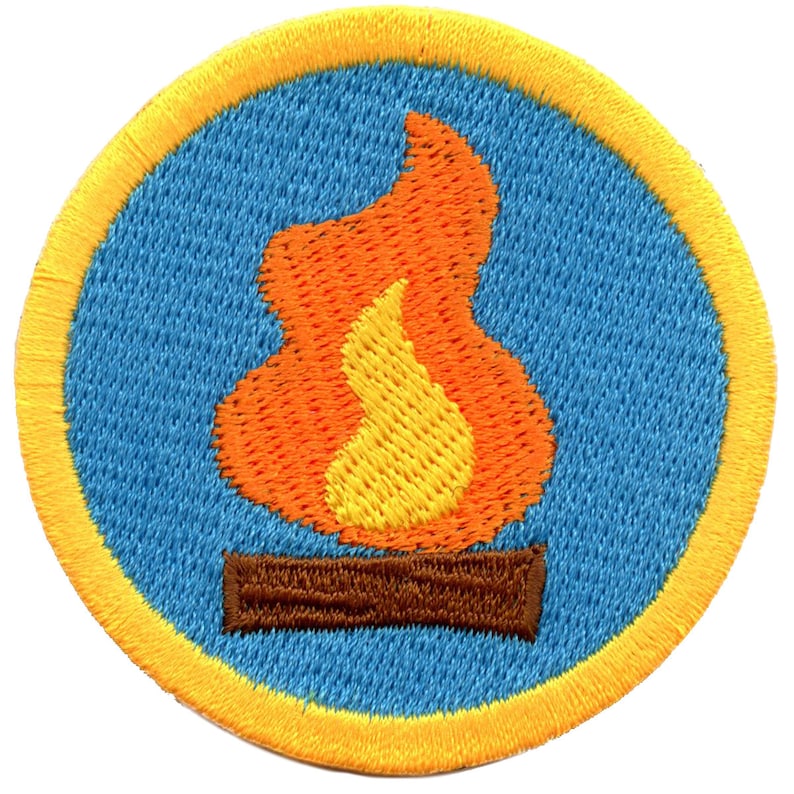 Fire Starting Badge Patch Survival Wilderness Scout Sash Iron Etsy.de