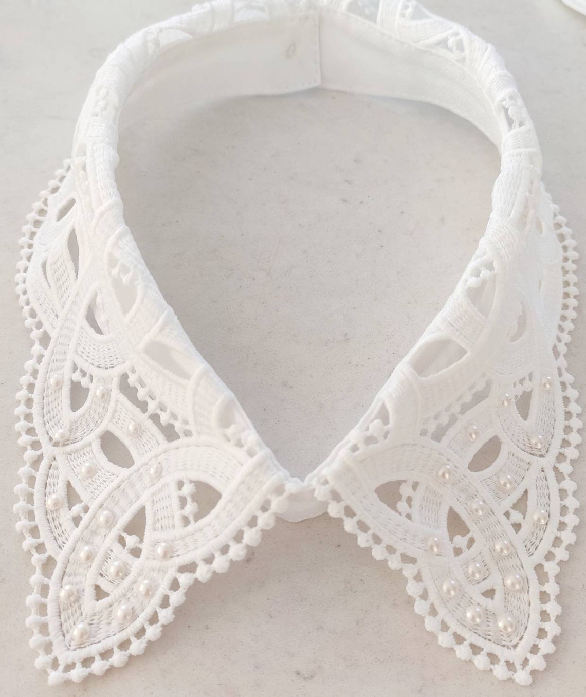 White Embellished Collar, White Collar, Net Collar,detachable Collar