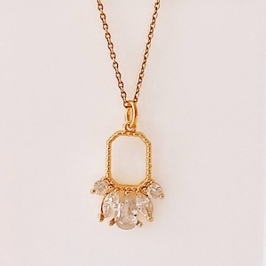 Bridgerton inspired Crystal Pendant necklace, crystal pendant, Bridgerton jewellery, with a 24k Gold Plated Sterling Silver trace chain.