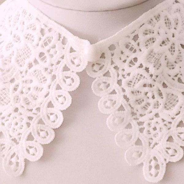 Faux col en dentelle blanche, plastron de col, col en dentelle détachable, collier inspiré des JJB, col amovible pour femme, collier au crochet, collier