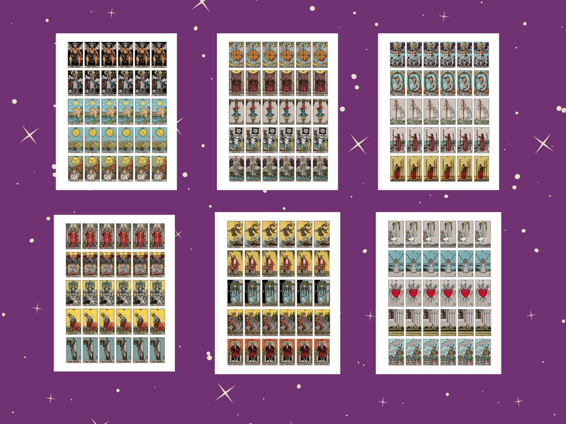 PRINTABLE Tarot Stickers, Tarot Journaling, Instant Download - Etsy