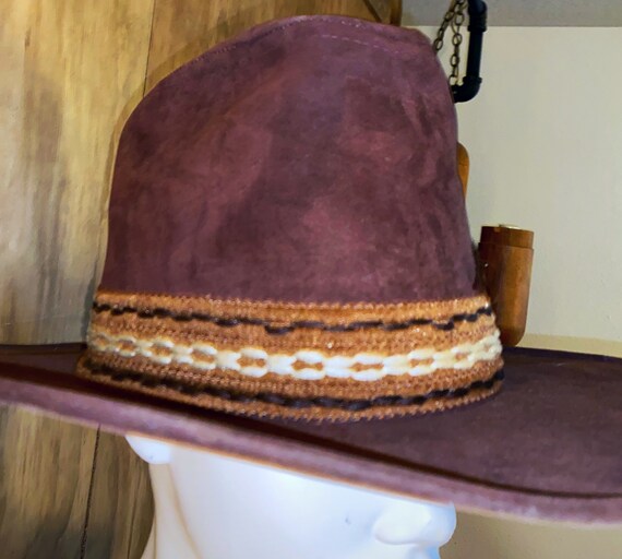 60s  KEYSTON Super Tall Brown Cowboy Hat size S - image 3