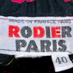 Rodier Paris Vintage Leather Belt Size 85 Cognac Brown Silver Logo Buckle Designer