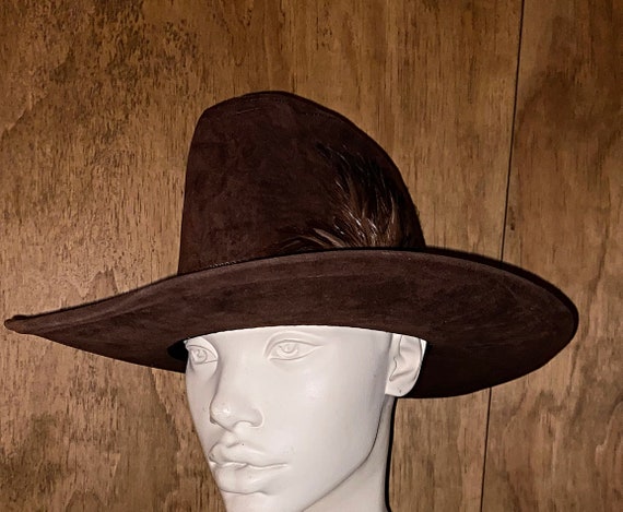 60s  KEYSTON Super Tall Brown Cowboy Hat size S - image 2