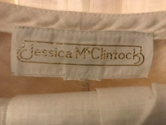 80s JESSICA McCLINTOCK White Linen Romantic White… - image 6