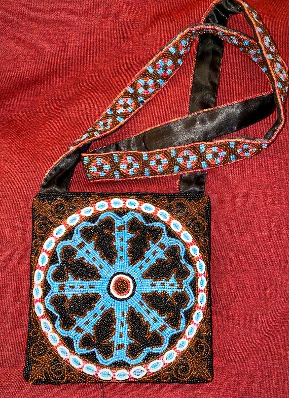 70s SWEE LO Beaded Handbag - Hippie Purse Boho Ba… - image 1