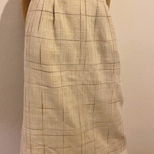 80s CHRISTIAN DIOR Separates Linen Pencil Skirt, Cream Linen Tweed size 6 in Excellent Condition and Pockets image 2