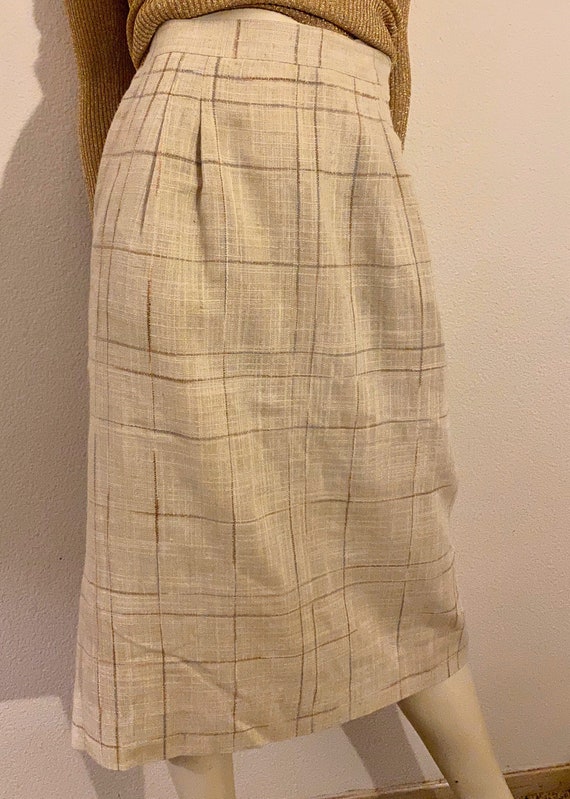 80s CHRISTIAN DIOR Separates Linen Pencil Skirt, … - image 2