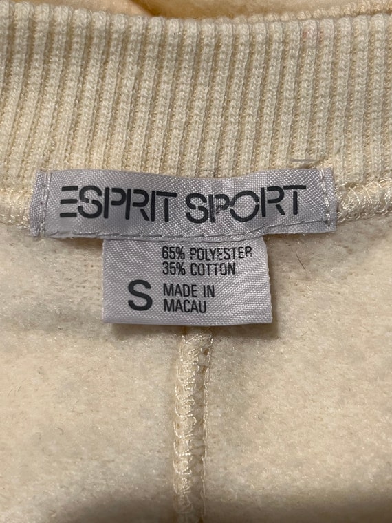 80s ESPIRT SPORT Hooded Sweater Dress, Pale Yello… - image 8