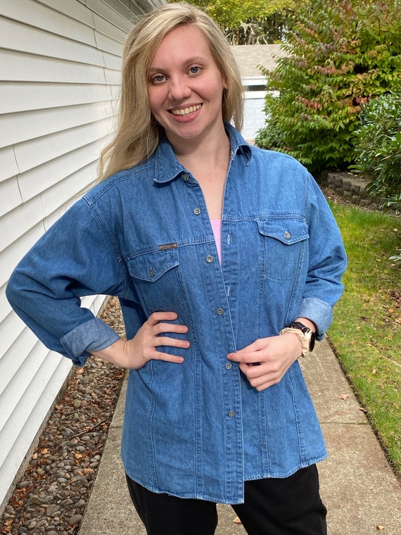 90s CALVIN KLEIN Denim Shirt, Americana Sportswear