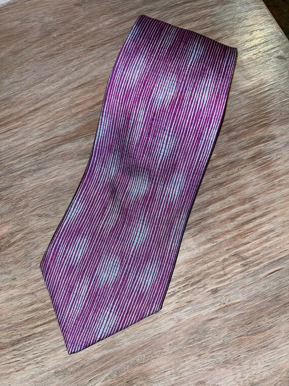 Vintage Hermes Tie, Authentic Silk Purple Abstract