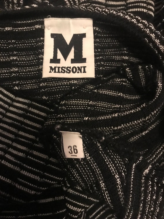 Vintage M Missoni Knit Mini Dress size 38, Black … - image 8