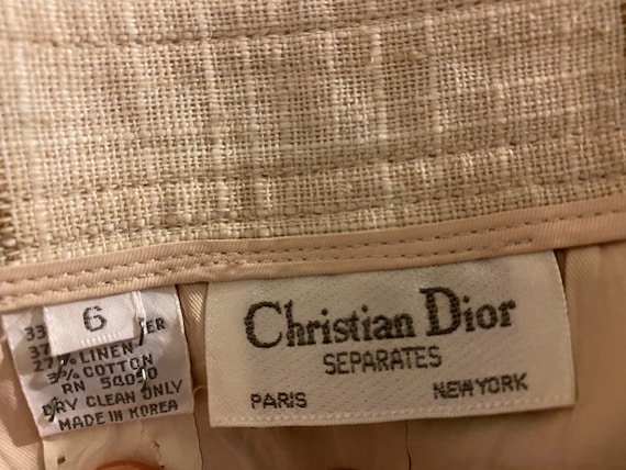 80s CHRISTIAN DIOR Separates Linen Pencil Skirt, … - image 7
