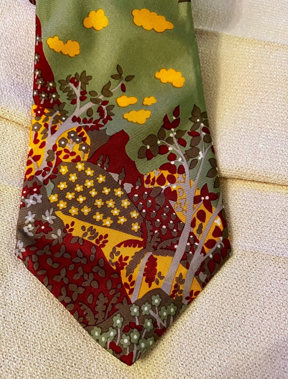 Vtg 70s Wild Groovy Colorful LOUD Wide Tie, WEMBLE