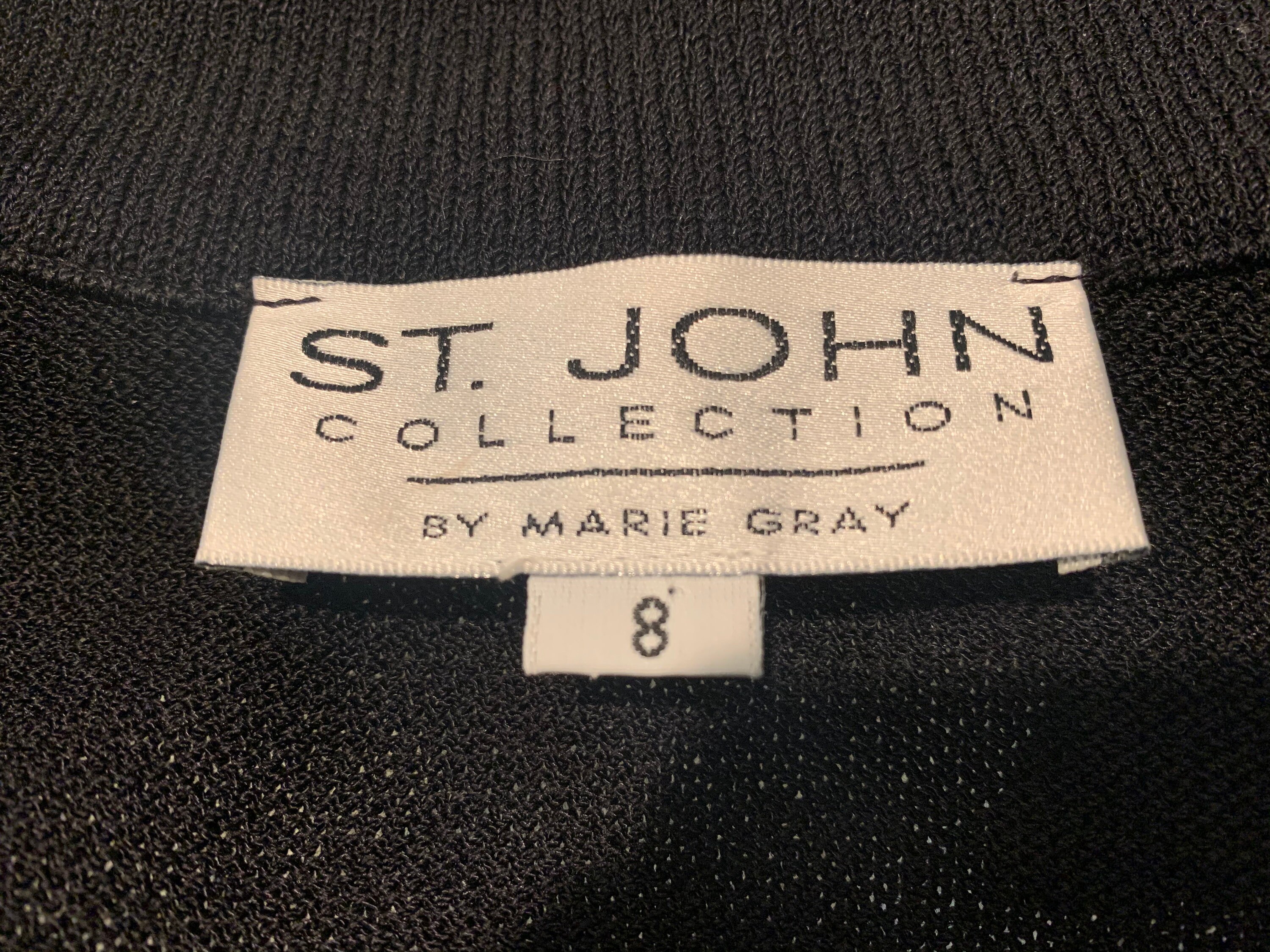 80s ST JOHN Collection Black Knit Tunic Sweater Dress size 8 | Etsy