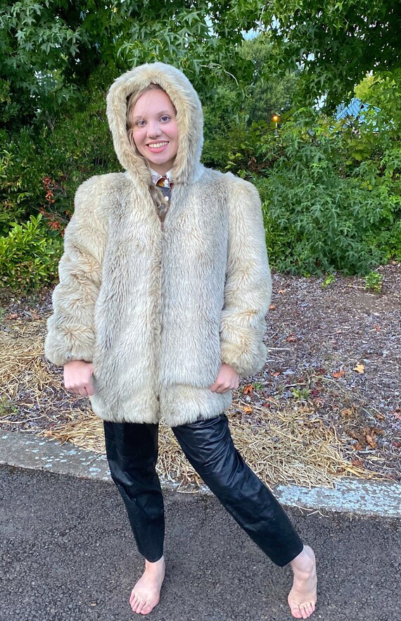 jordache white fur coat