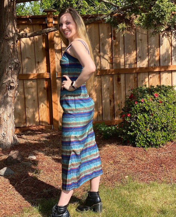50s Jerry Parnis Dress, Striped Pencil Dress XS W… - image 8