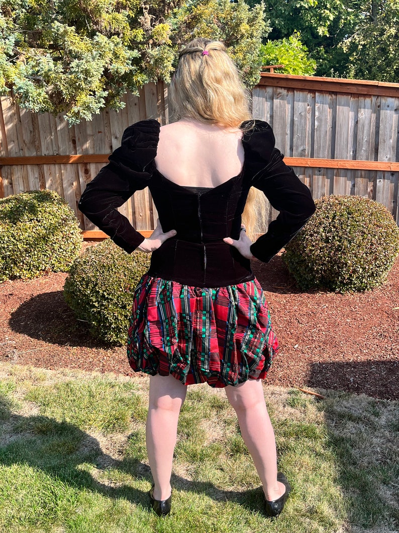 80s Cocktail Dress DE LARU Velvet and Taffeta Bubble Bottom. Etsy