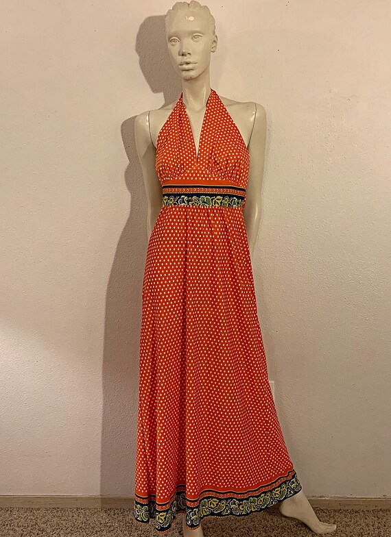 60s Halter Dress by DANVILLE LOUNGEWEAR, Polka Dt