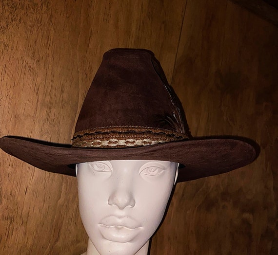 60s  KEYSTON Super Tall Brown Cowboy Hat size S - image 6