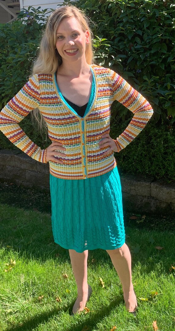 80s MISSONI Striped Cardigan Sweateryellow Bright - Etsy Finland