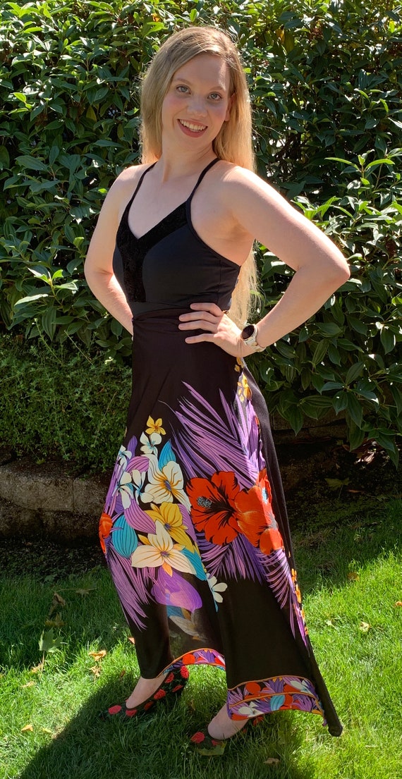 60s Wrap Skirt, Floral Wrap Sarong Skirt, Wrap, Sw