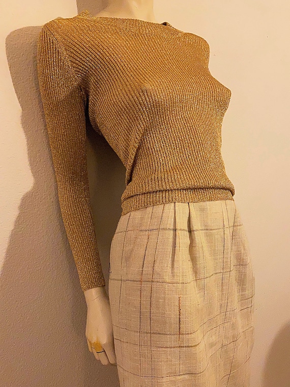 80s CHRISTIAN DIOR Separates Linen Pencil Skirt, … - image 3