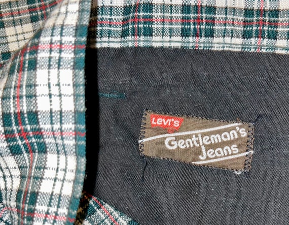 Vintage LEVI’S Gentlemans Jeans 38 Plaid Pants 19… - image 3