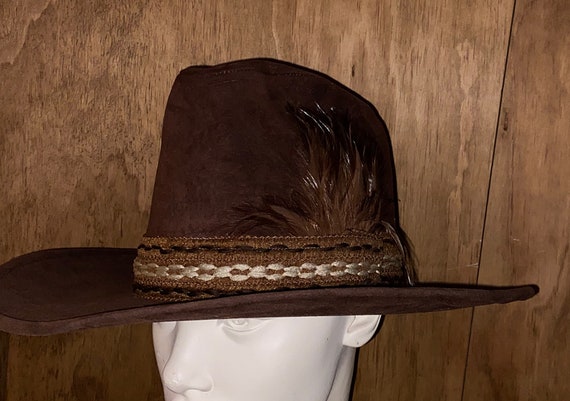 60s  KEYSTON Super Tall Brown Cowboy Hat size S - image 1