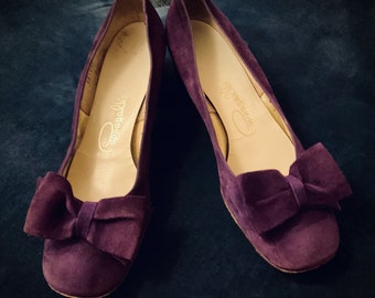 plum suede heels
