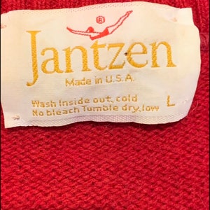 1960s JANTZEN Red Wool Blend Mens Sweater size L image 8