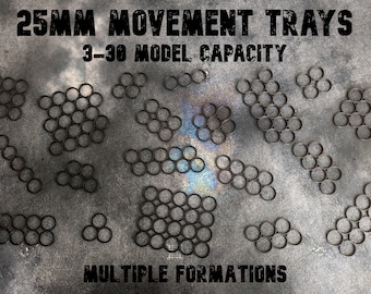 25mm Movement Trays | Carbon Fiber Reinforced | 3-30 Slot | Warhammer 40k and Age of Sigmar