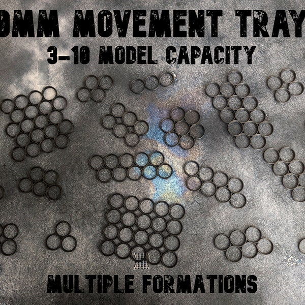 40mm Movement Tray | Carbon Fiber Reinforced | 3-10 Slots | Warhammer 40k and Age of Sigmar