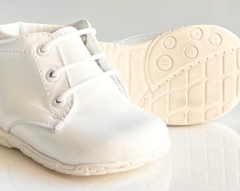 Boys Cute shoes |100% Mexico Leather |Lovely shoes |Toddler|Little kid|Big boys| Boy boots|Comfortable shoes|Boy white shoes｜Hook and Loop